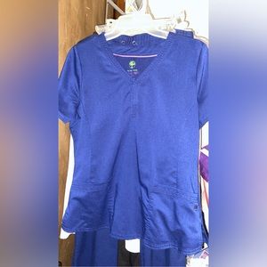 Navy Healing Hands Scrub Set